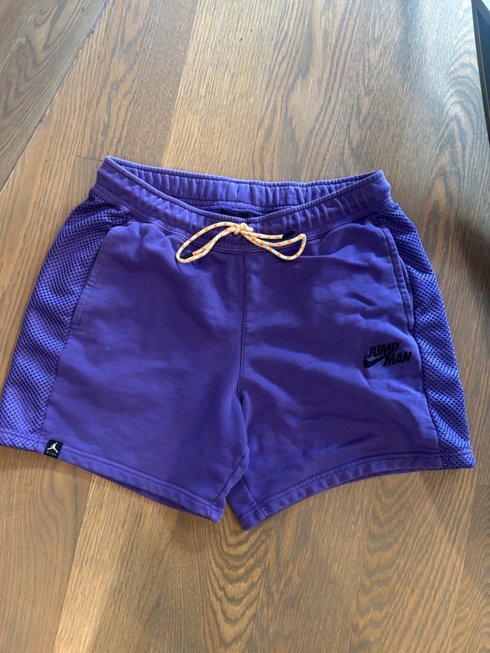 Jordan Large Purple Jumpman Sweat Shorts 6in inseam
